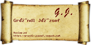 Gründl József névjegykártya